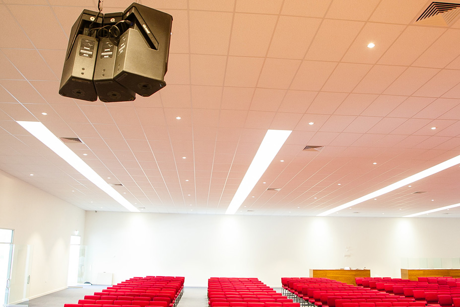 The church can seat over 800 people and the HPI110 system covers all parts of the space with great clarity